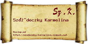 Szádeczky Karmelina névjegykártya